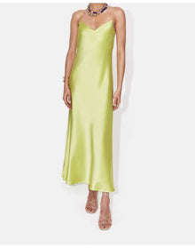 Cropped V Neck Slip Dress | Lime