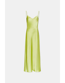 Cropped V Neck Slip Dress | Lime