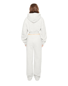 Cropped Zip-Up Hoodie | Heather Grey