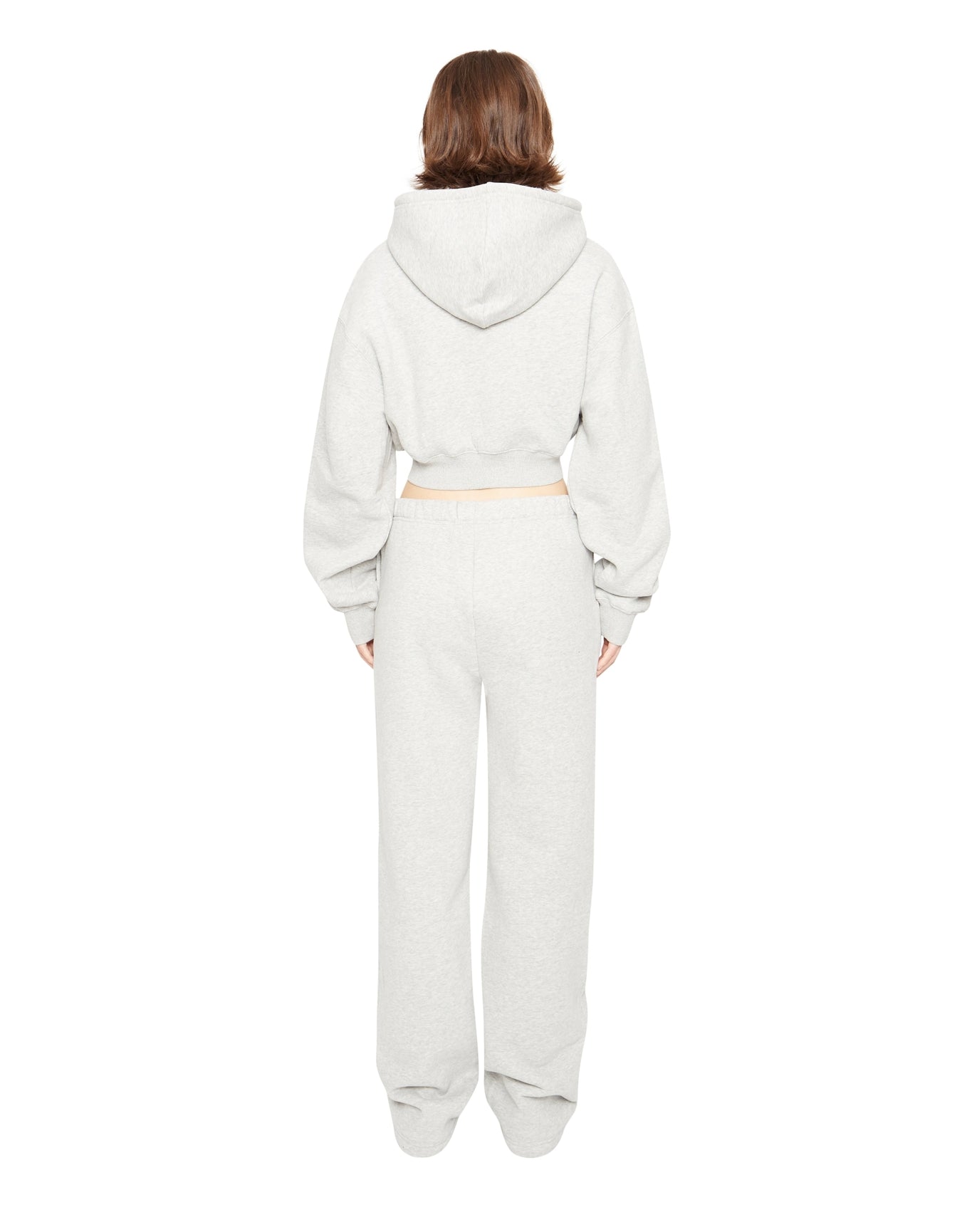 Cropped Zip-Up Hoodie | Heather Grey