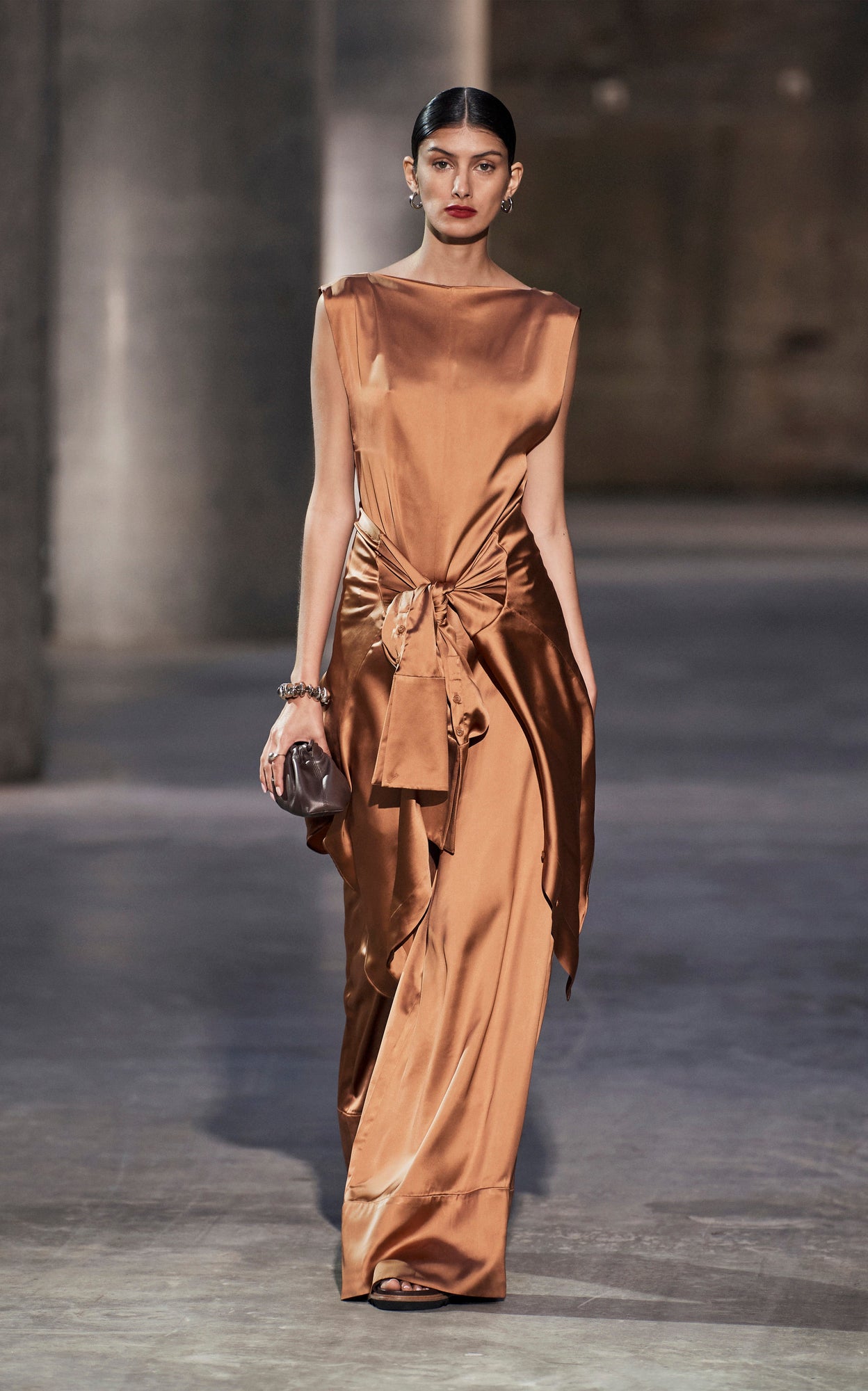 caramel ワンピース　8y Studio Amelia | Sliced Back Palazzo Jumpsuit | Caramel