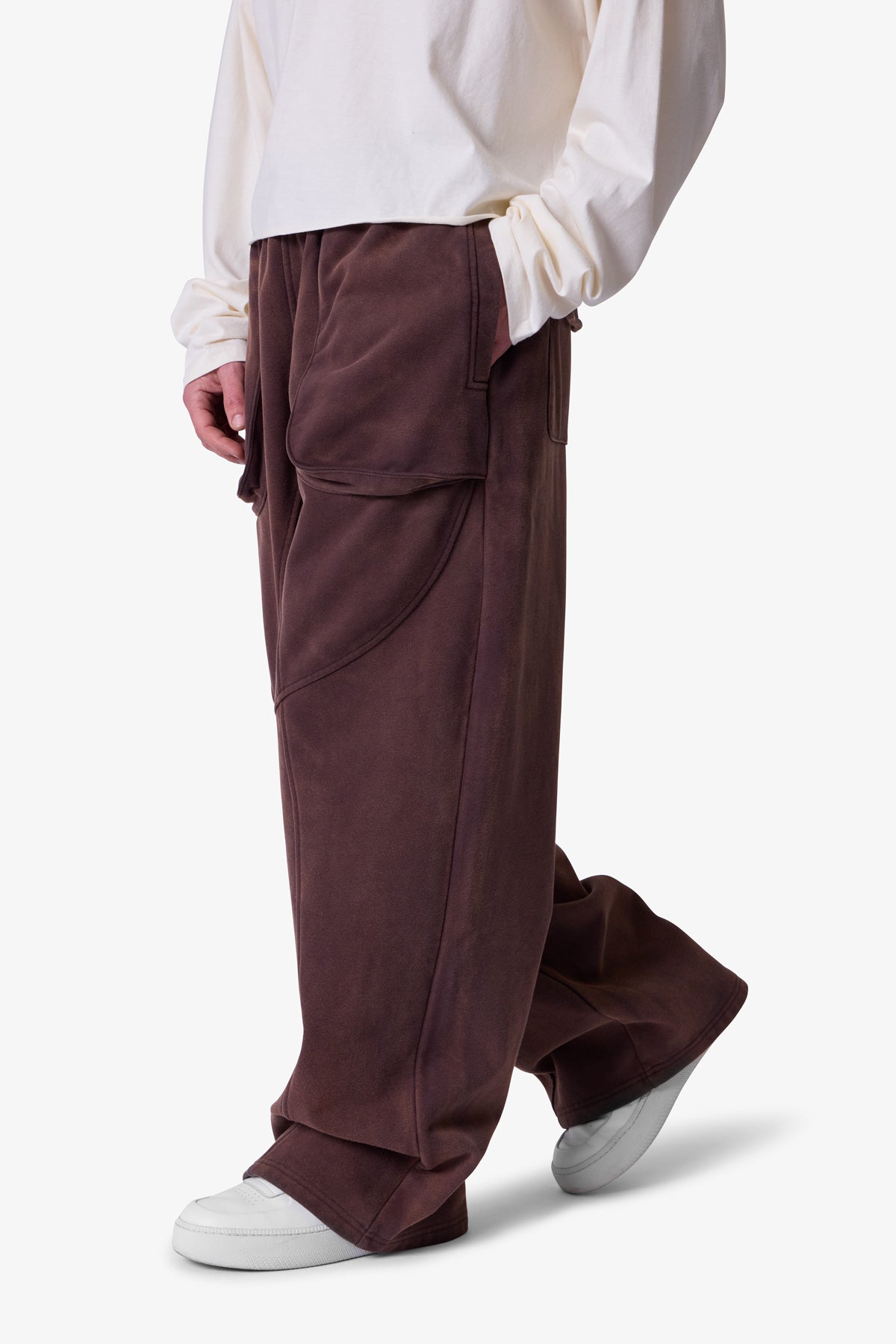 Cross Seamed Sweatpants | Washed Brown