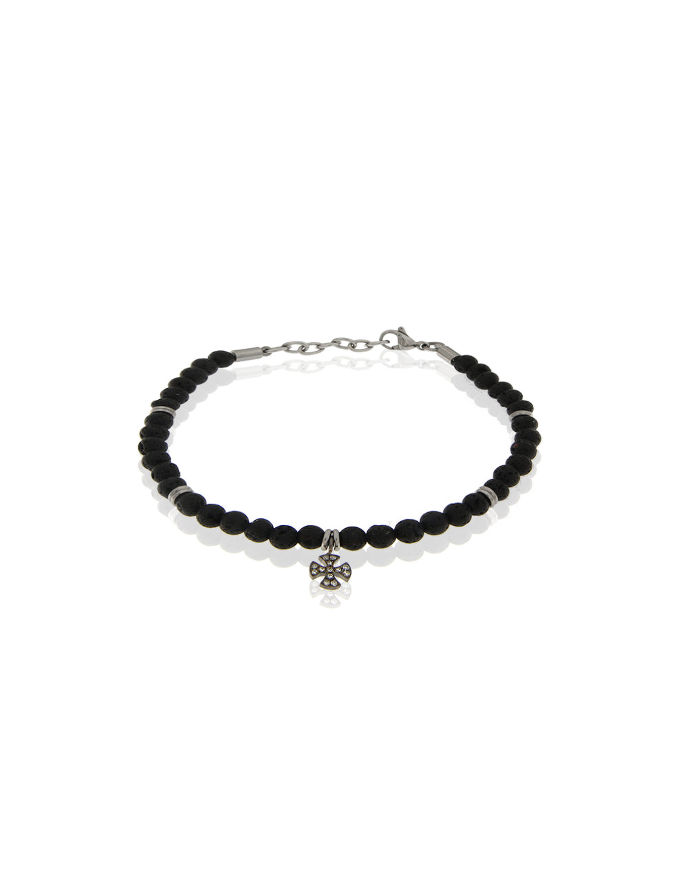Cross Bead Bracelet | Black