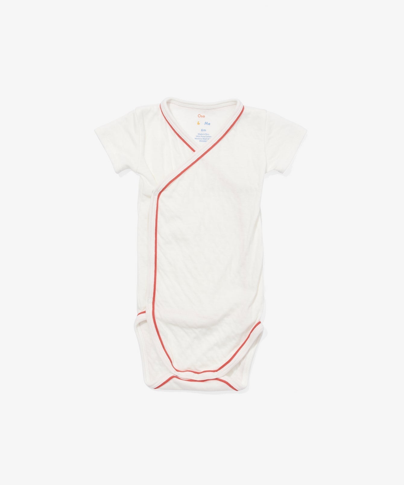 Kids Unisex | Crossbody Short Sleeve One-piece | White/Red
