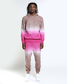 Crossover Netting Sweater Dip Dye Hoodie-Mens-Twenty