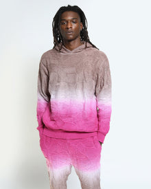 Crossover Netting Sweater Dip Dye Hoodie-Mens-Twenty