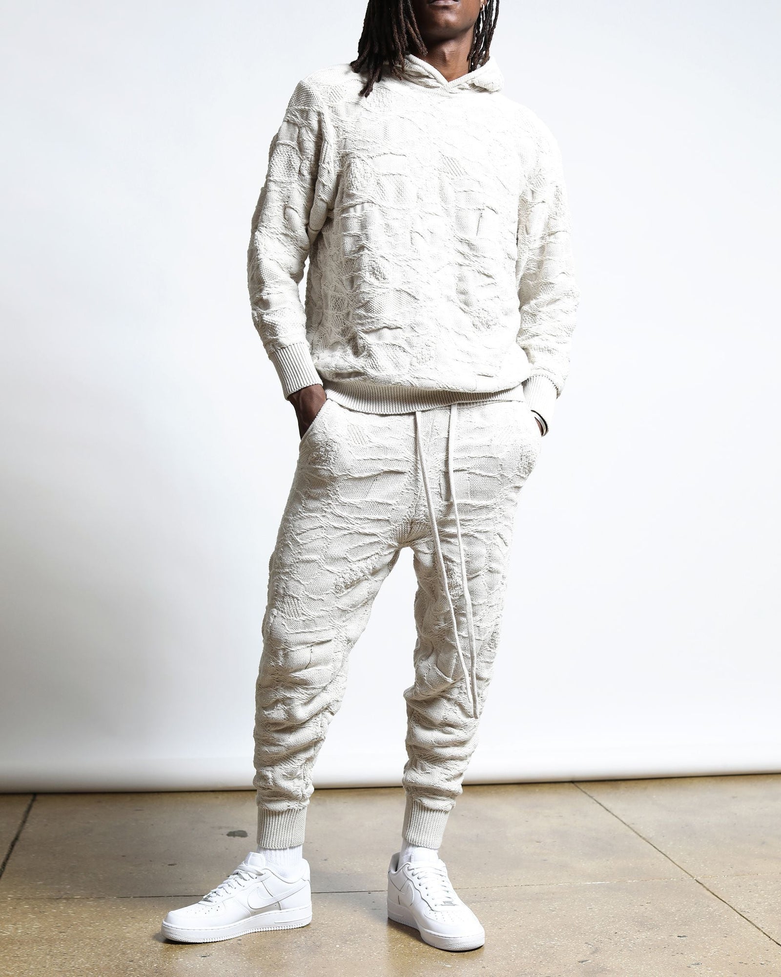 Crossover Netting Sweater Hoodie (FINAL SALE)-MENS-Twenty