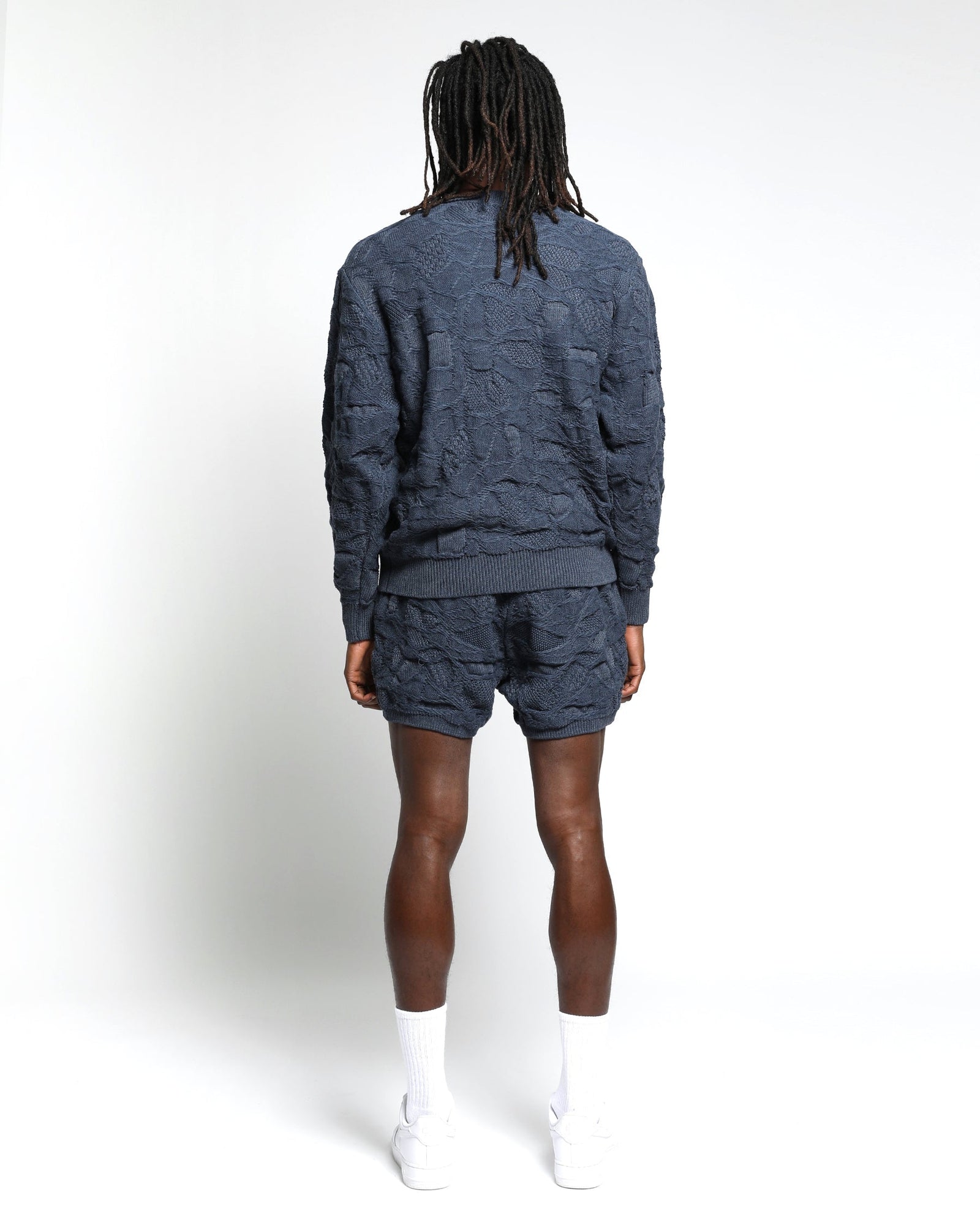 Mens | Crossover Netting Sweater Shorts | Twilight