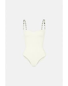 Crystal Wave Bodysuit | Creme