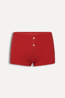 Cuddle Knit Booty Shorts - Cherry