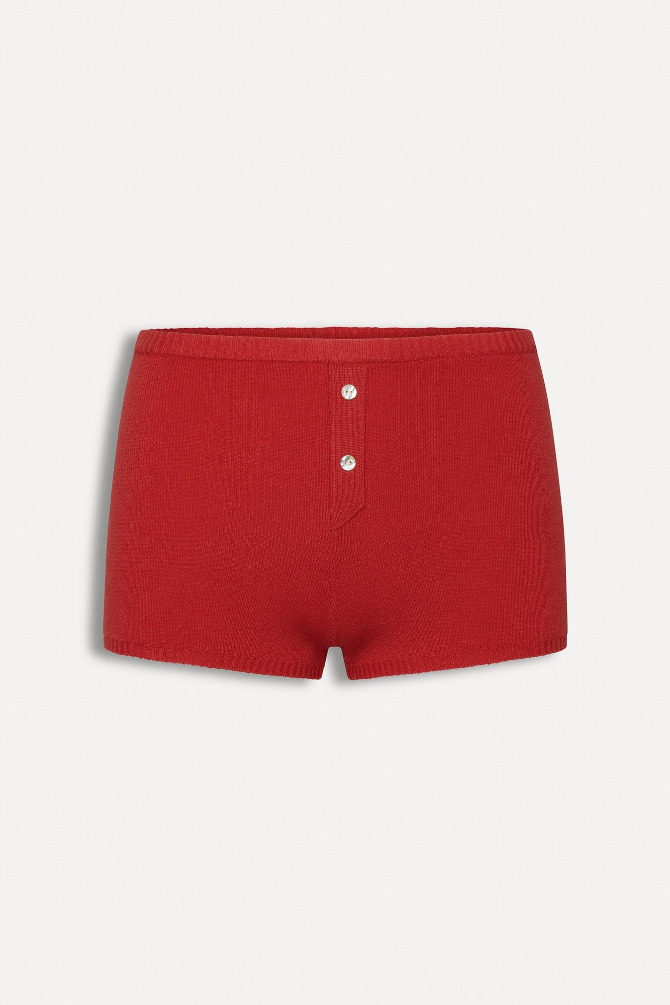 Cuddle Knit Booty Shorts - Cherry
