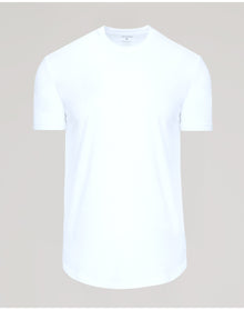 Curved Hem Classic Crew Neck | White