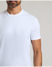 Curved Hem Classic Crew Neck | White