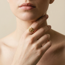 The Gold Cutout Flower Heart Letter Ring | 18Kt Gold Vermeil
