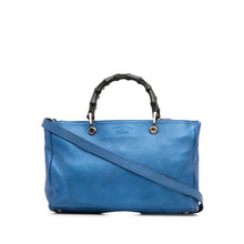 Gucci | Pre-Owned Medium Calfskin Bamboo Shopper Satchel | Blue/Light Blue