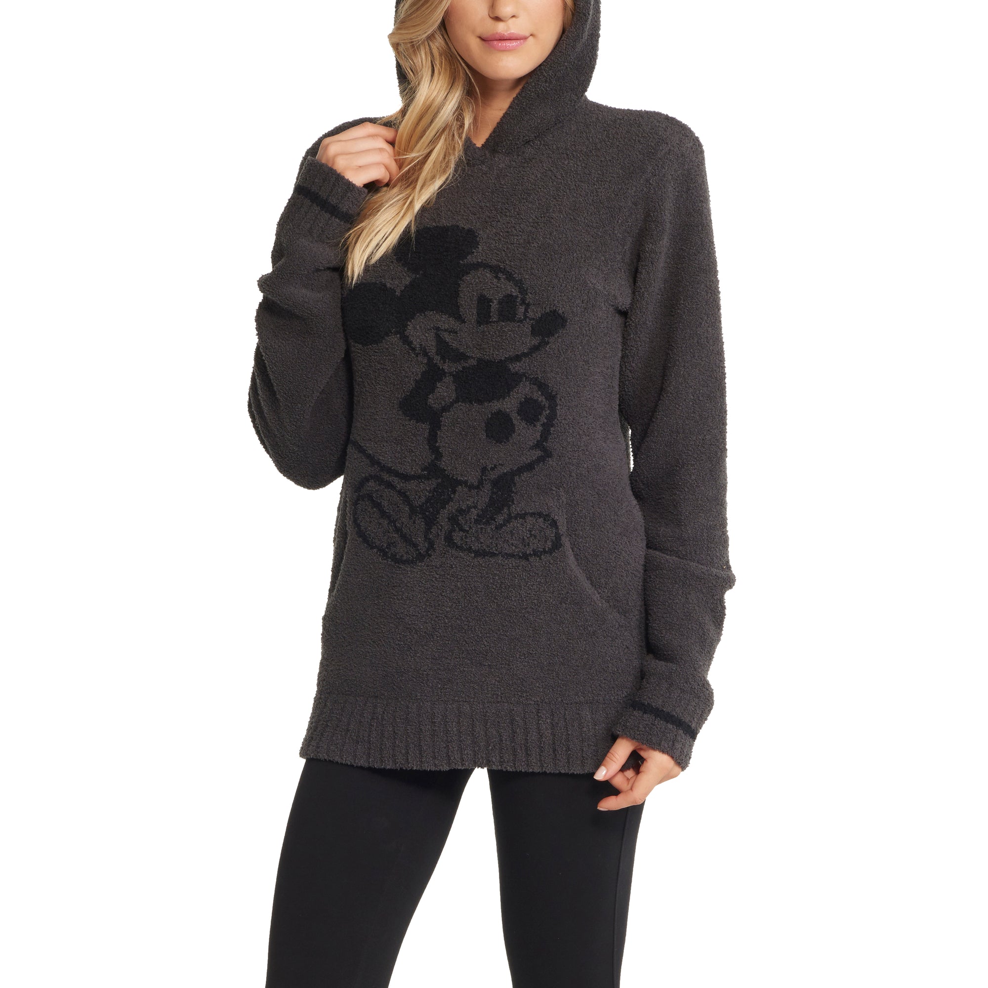 Cozychic Classic Adult Mickey Mouse Hoodie | Carbon/Black