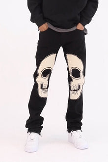 D181 Straight Denim | Black x White