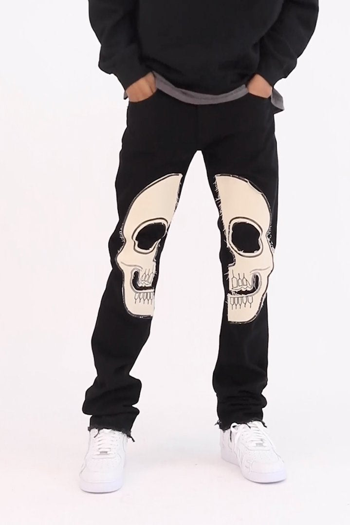 D181 Straight Denim | Black x White