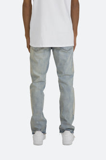 D199 Skeleton Straight Denim | Blue x White