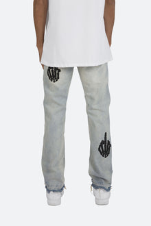 D272 Skeleton Straight Denim | Blue x Black