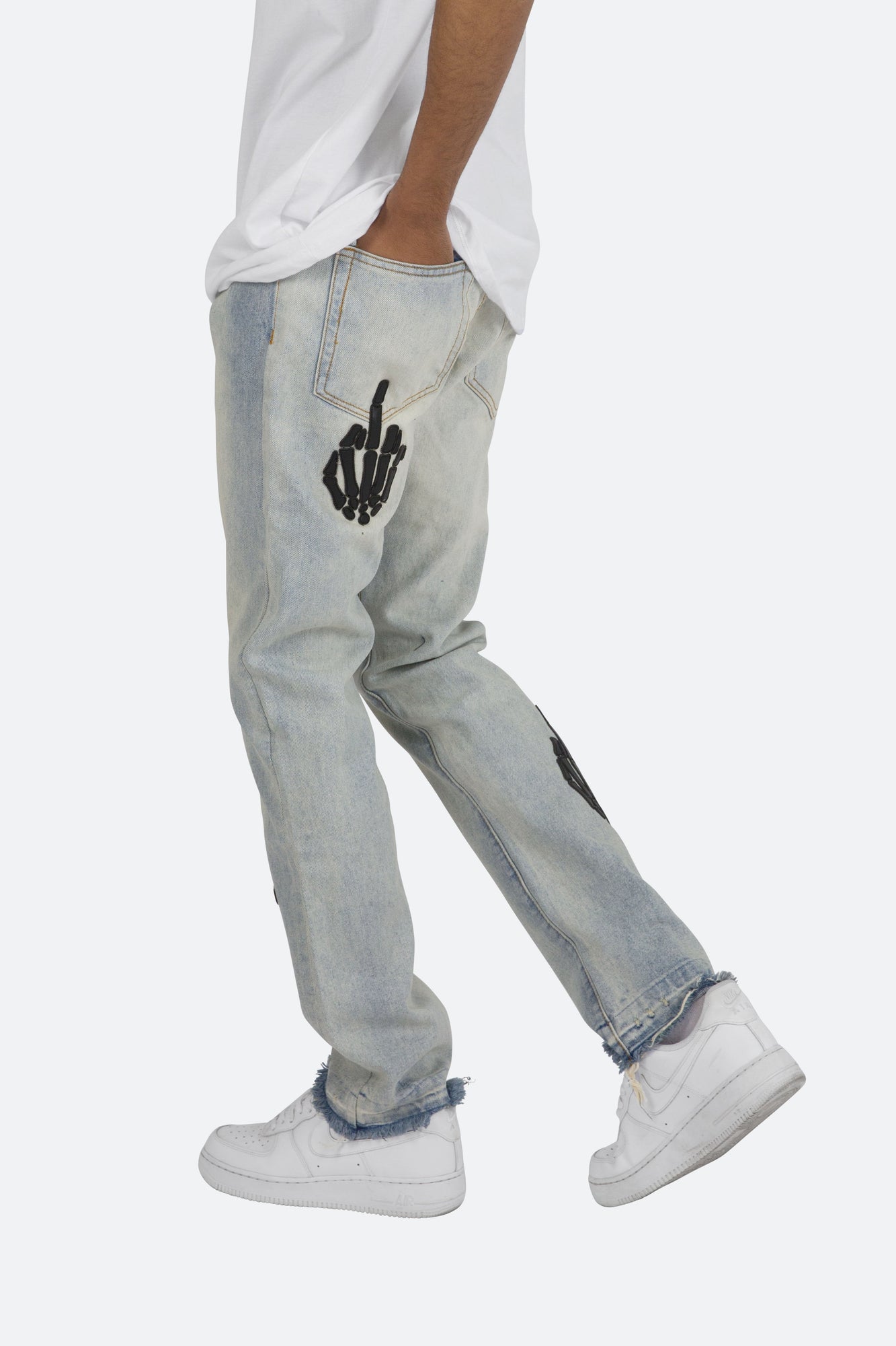 D272 Skeleton Straight Denim | Blue x Black