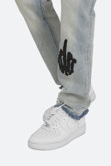 D272 Skeleton Straight Denim | Blue x Black