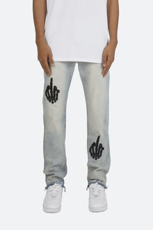 D272 Skeleton Straight Denim | Blue x Black