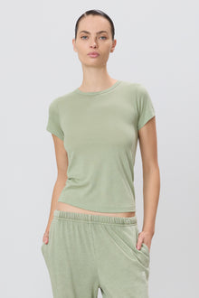 FITTED CREWNECK SHORT SLEEVE T-SHIRT - ETERNE