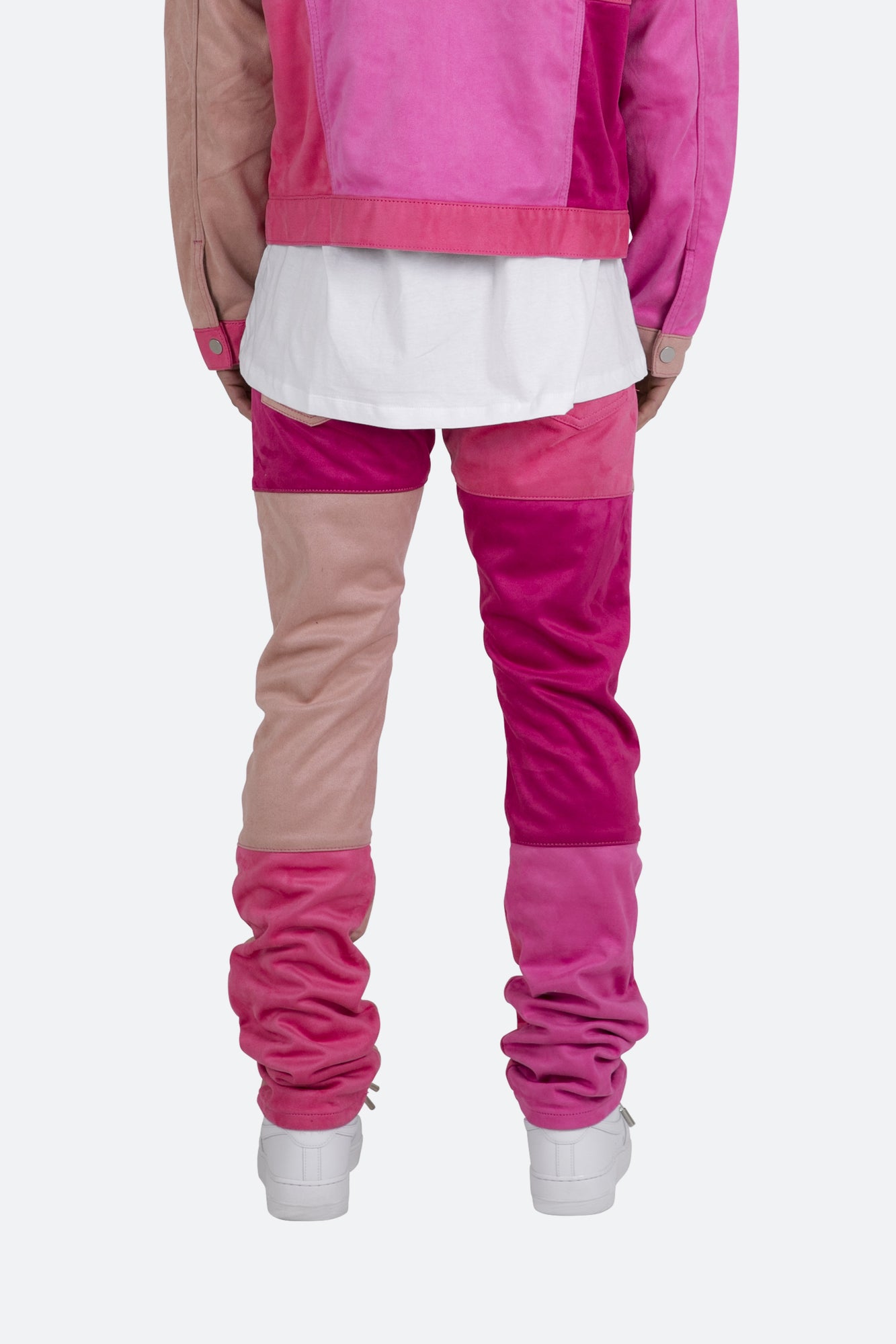 D354 Patchwork Straight Denim | Pink