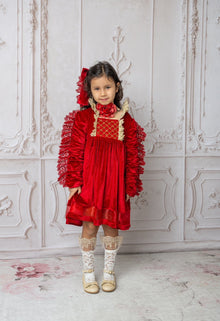 Girl | Victoria Flower Neck Tie | Red