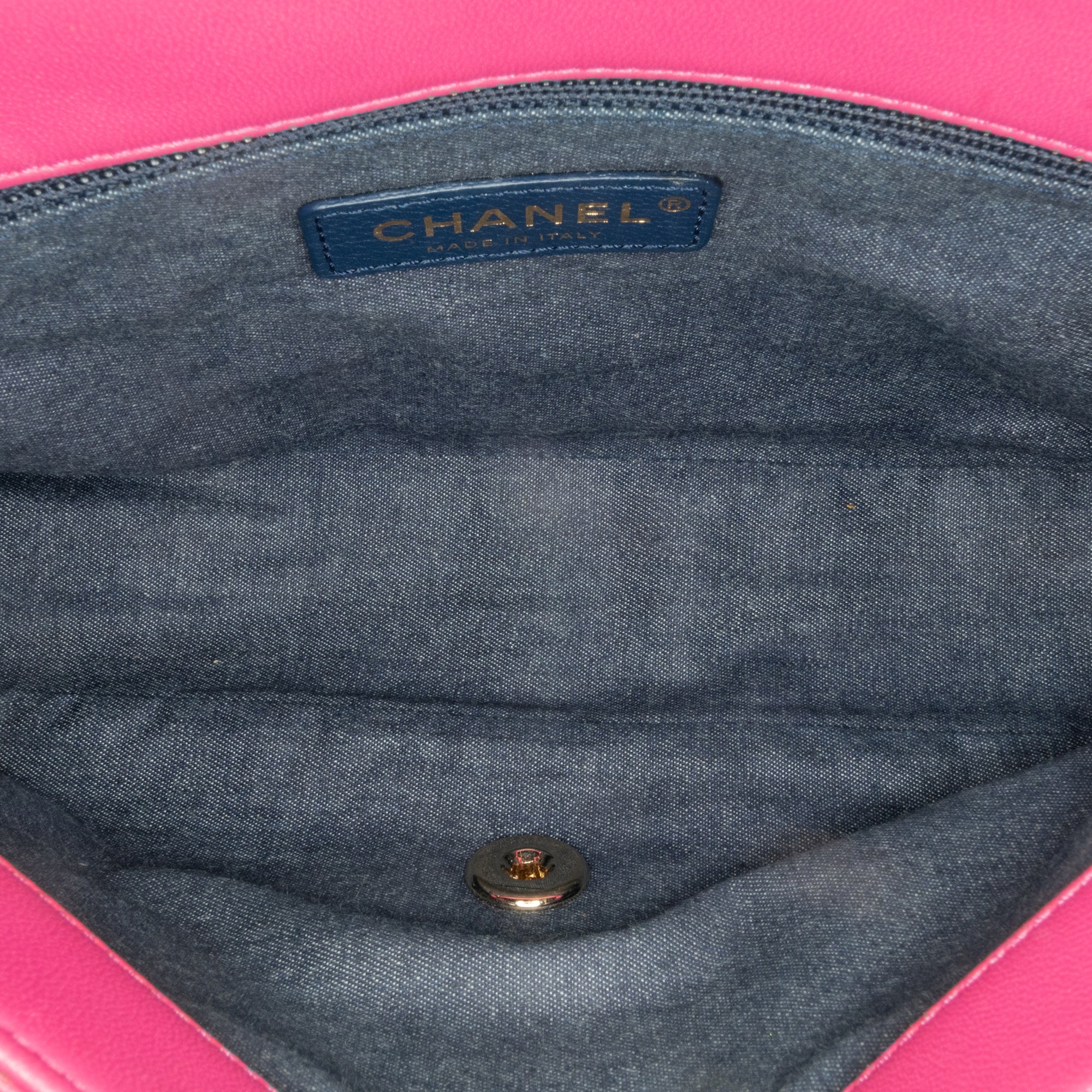 Chanel | Pre-Owned Small Lambskin Elegant Chain Single Flap | Pink/Dark Pink