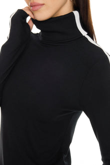 Splits59 | Jackson Rib Full Length Turtleneck Top | Black/White