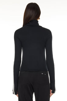 Splits59 | Jackson Rib Full Length Turtleneck Top | Black/White