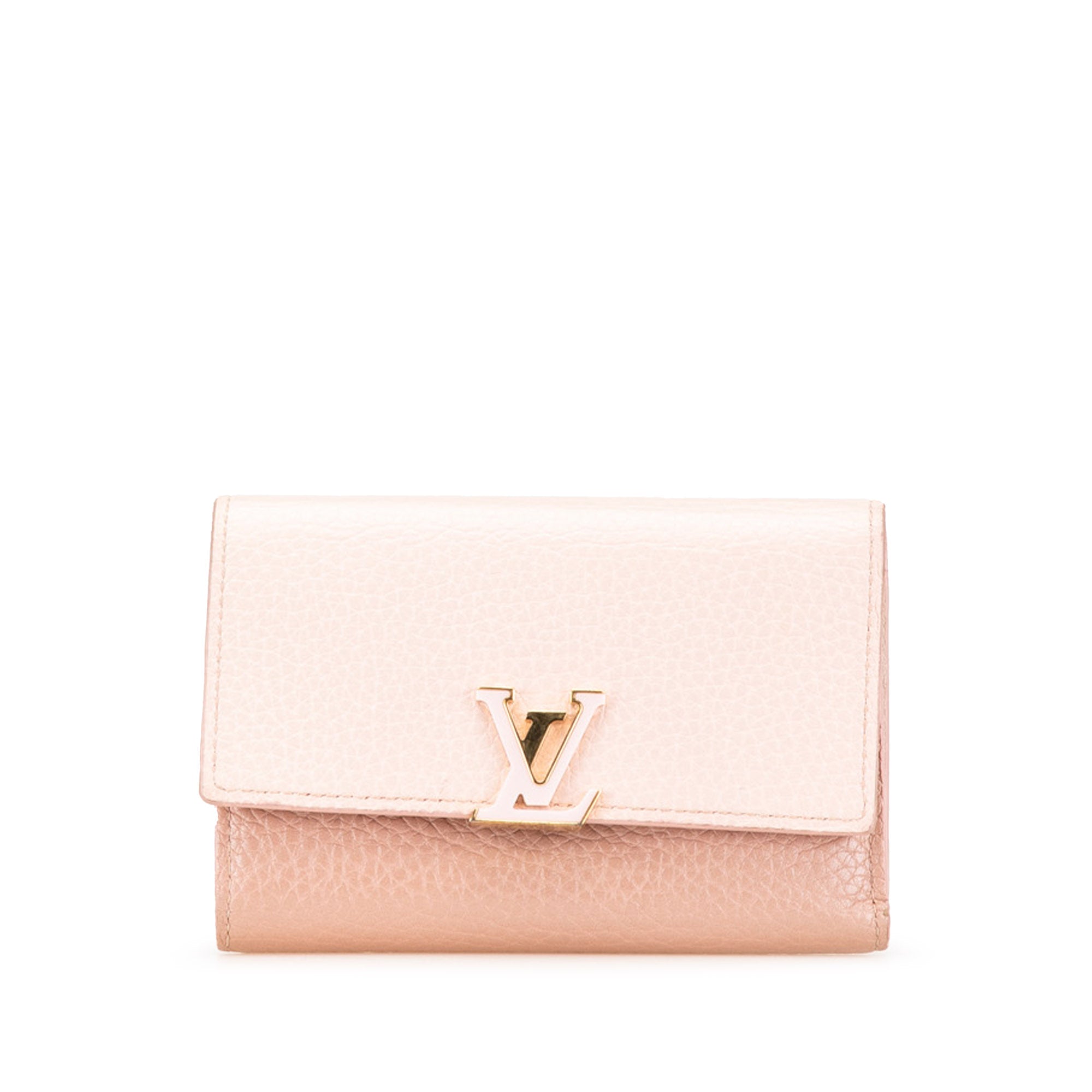 Louis Vuitton | Pre-Owned Bicolor Taurillon Capucines Compact Wallet | Pink/Light Pink