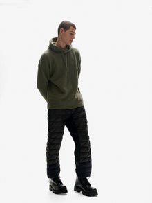 Man HYBRID DOWN SWEATPANT - Black - front