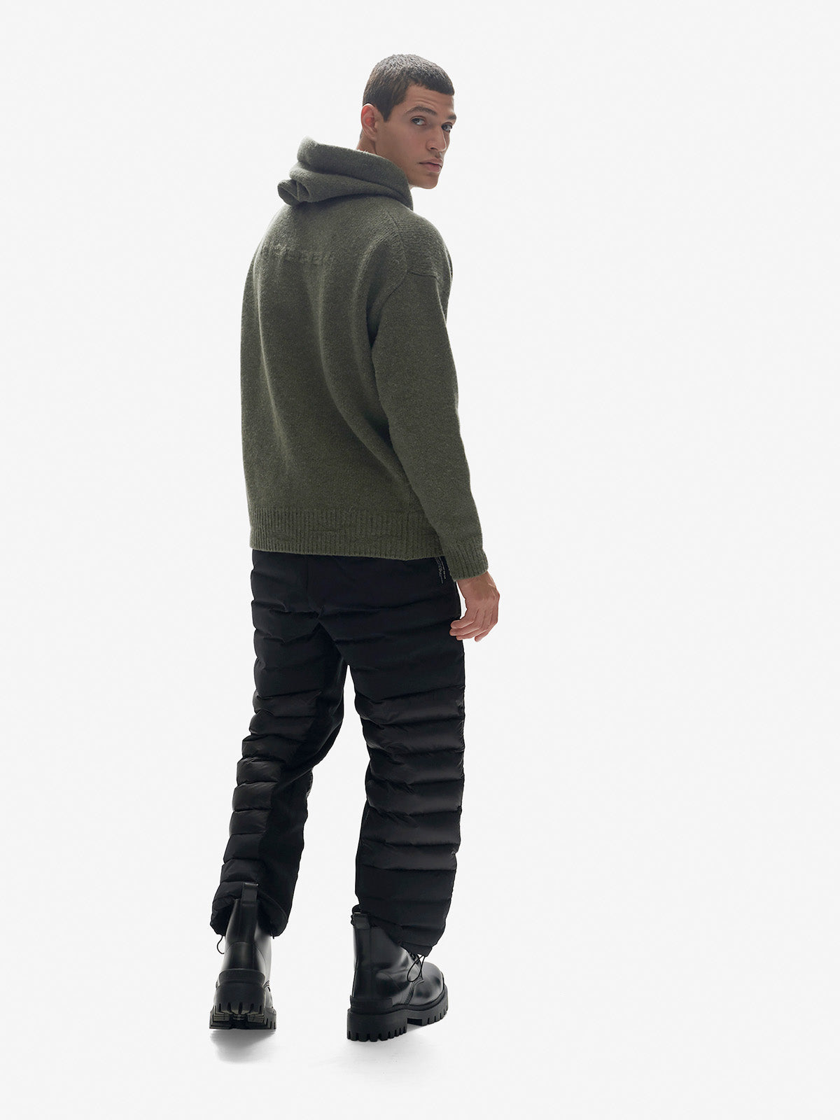 Man HYBRID DOWN SWEATPANT - Black - back