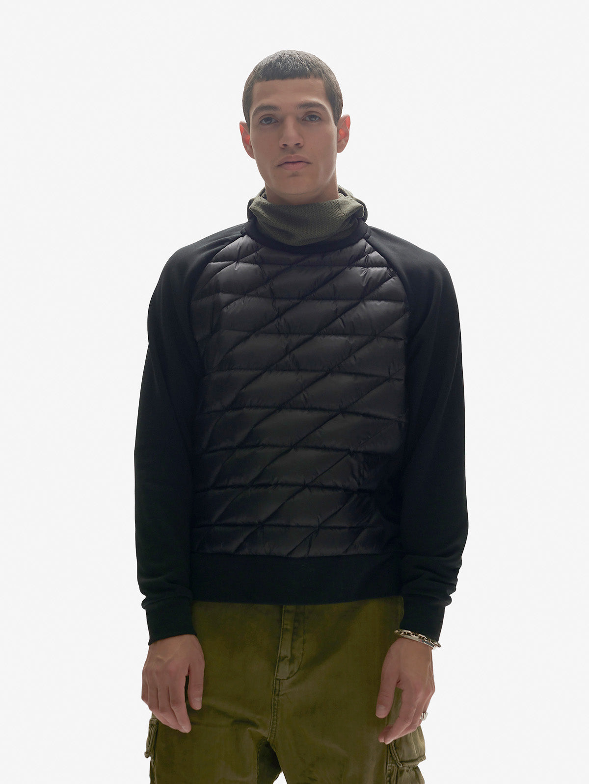 Man DOWN CREw SWEATER - Black - front