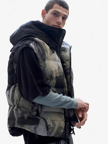 Man HOODED DOWN VEST - Rekall Tie - side
