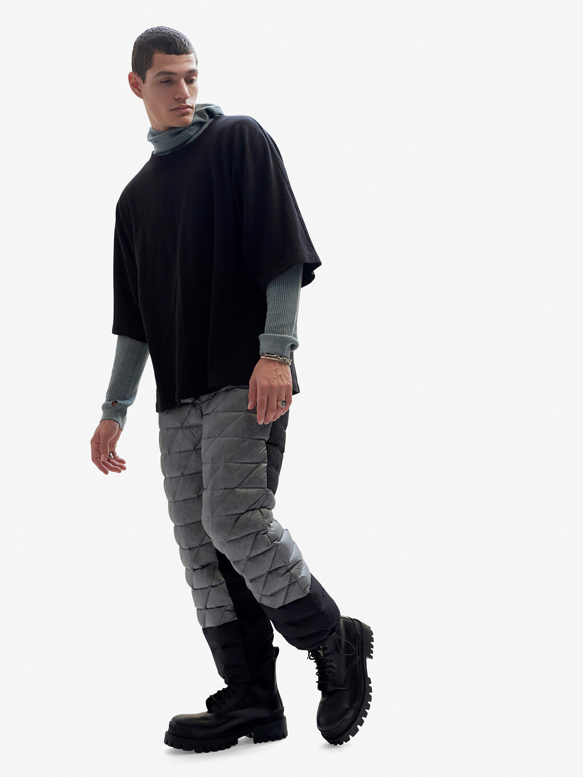 Man HYBRID DOWN SWEATPANT - Slate Gray