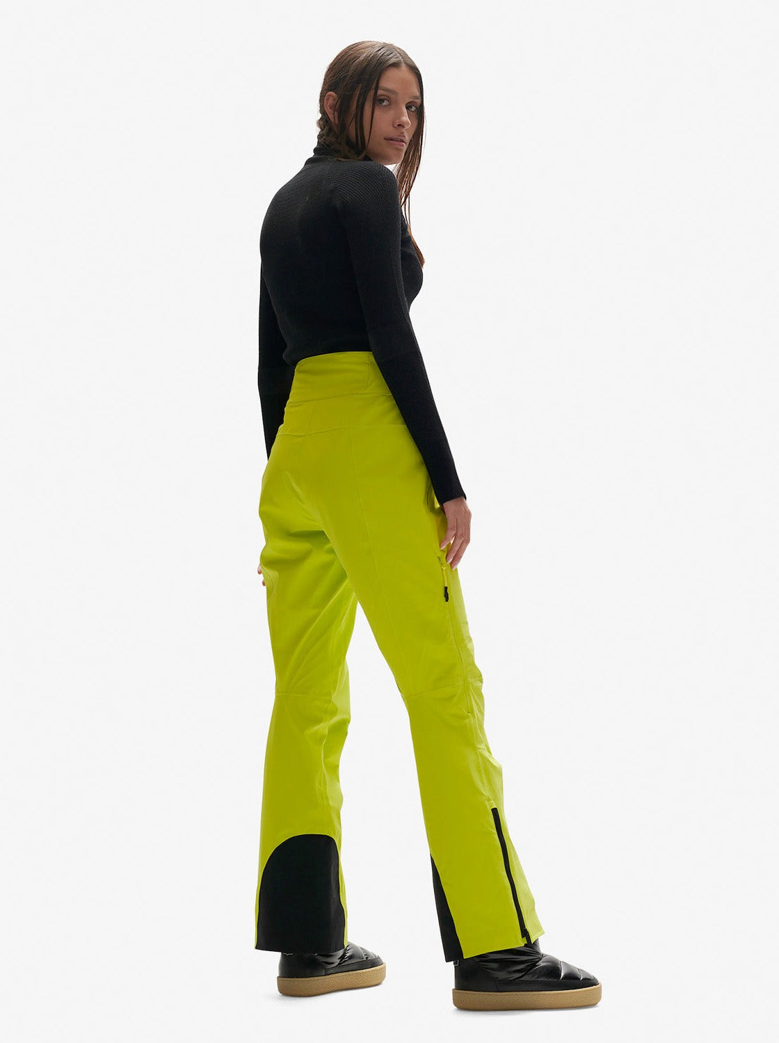 Women's Belted Alpine Ski Pants - Mineral Yellow - back