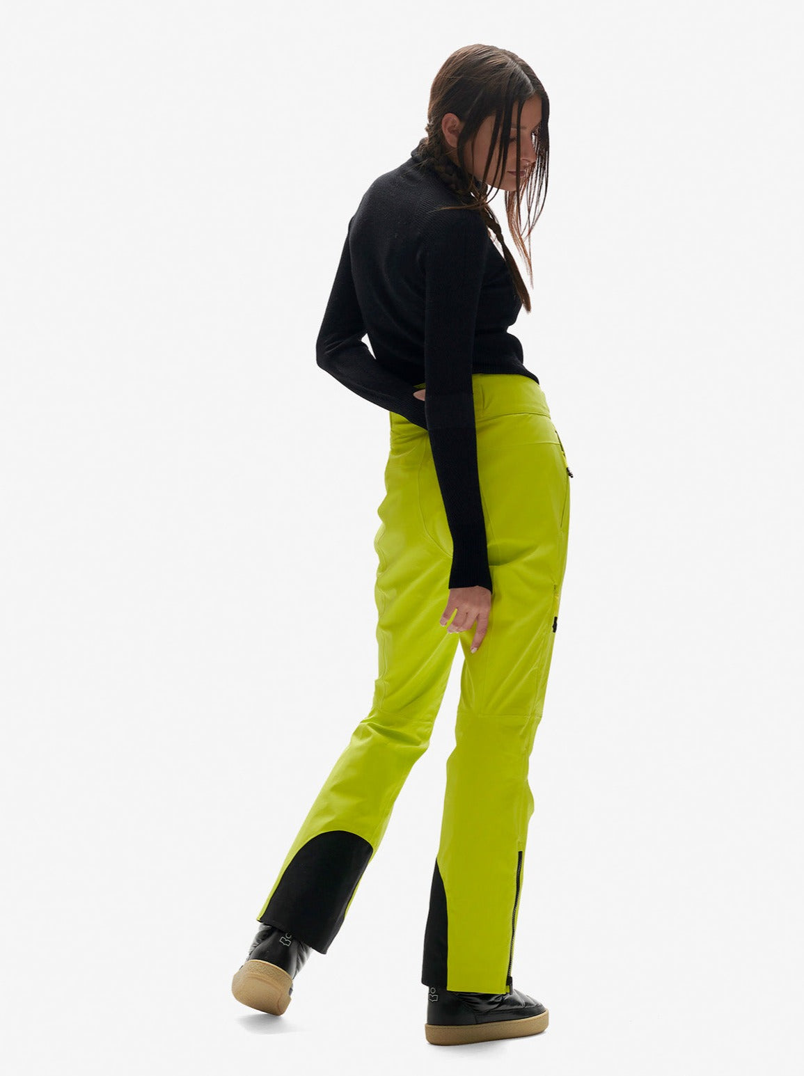 Women's Belted Alpine Ski Pants - Mineral Yellow - back