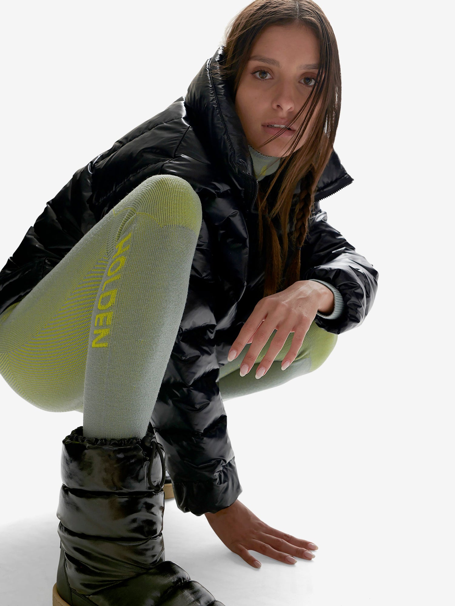 Woman DOWN HALF ZIP - Black