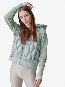 Woman DOWN ZIP HOODIE - Slate Gray