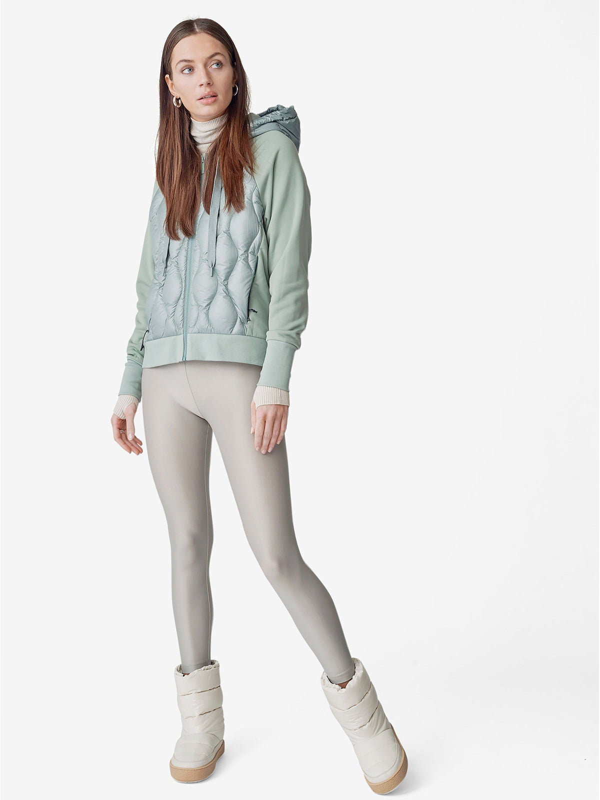 Womens | Down Zip Hoodie | Slate Gray