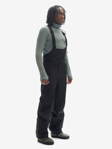 Men's 2-layers Powder Bib - Black - right side