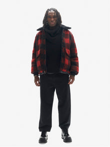 Man DOWN FIELD JACKET - Black Plaid - front