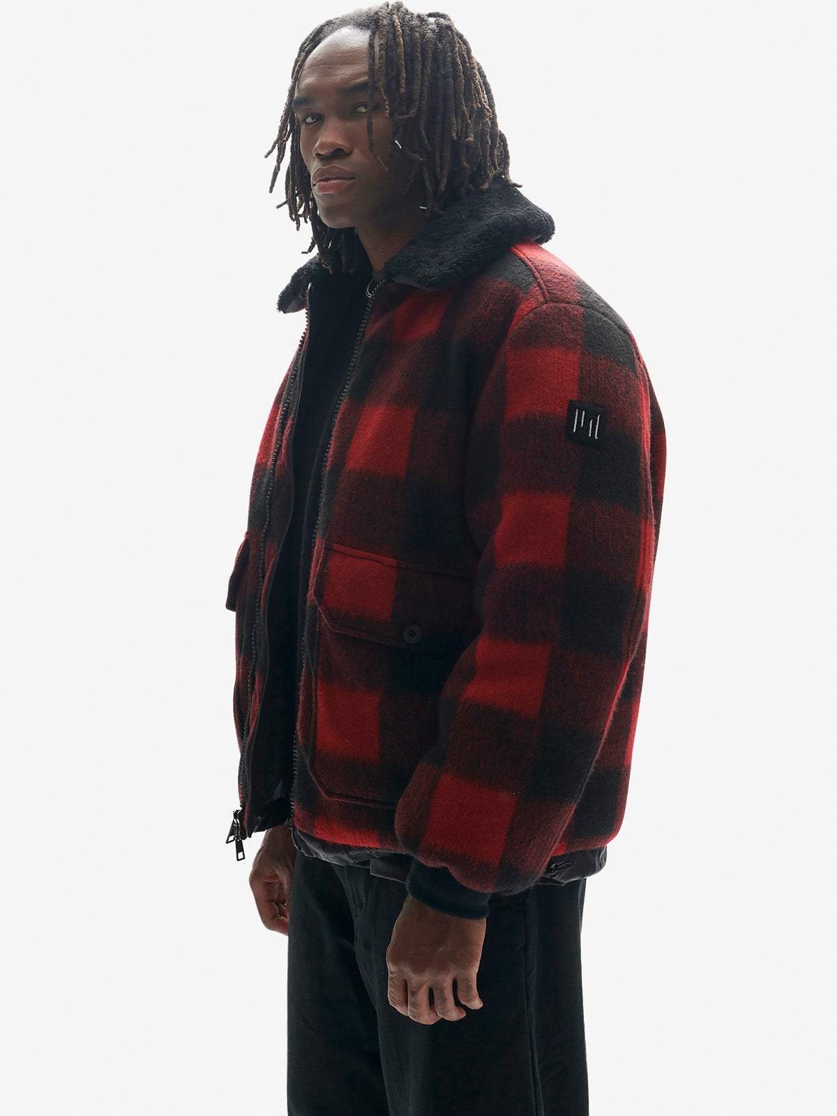 Man DOWN FIELD JACKET - Black Plaid