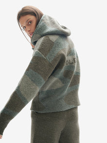 CHALET HOODIE - Green Camo - back - hood down