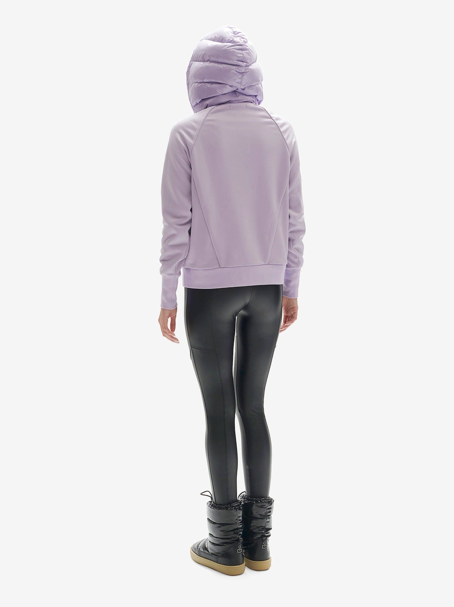 Woman DOWN ZIP HOODIE - Lavender - back
