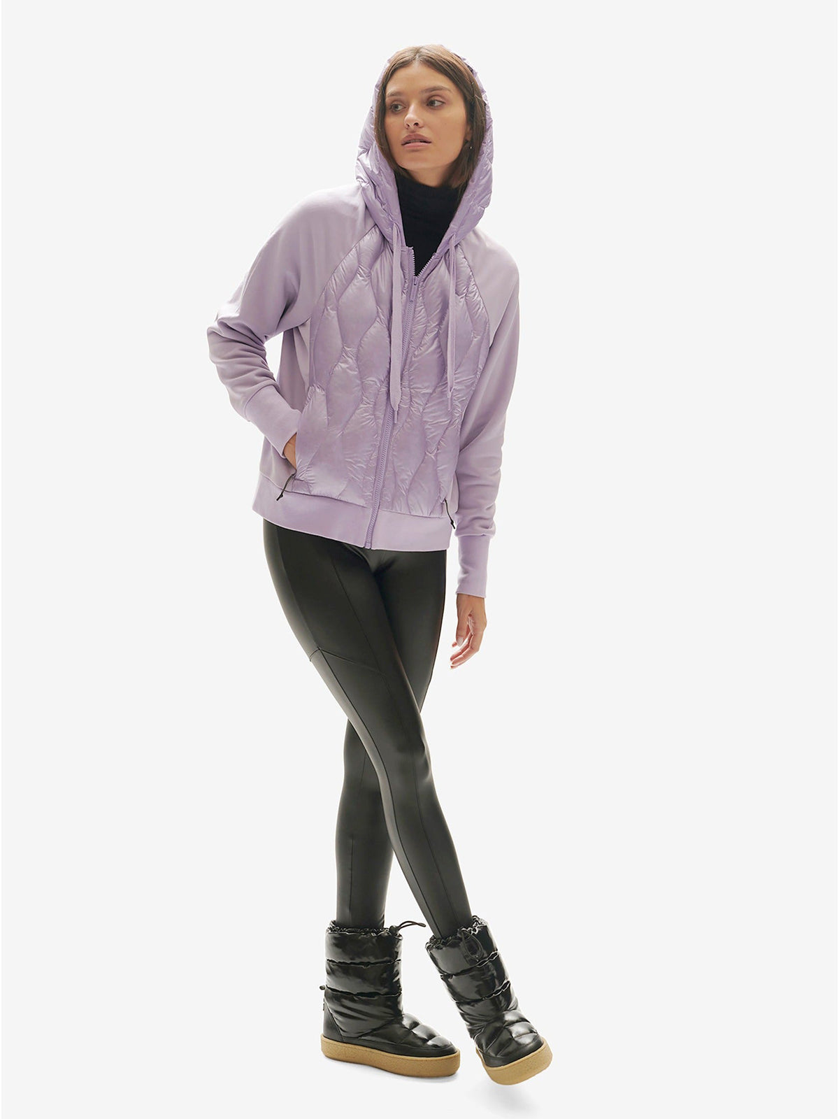 Womens | Down Zip Hoodie | Digital Lavender